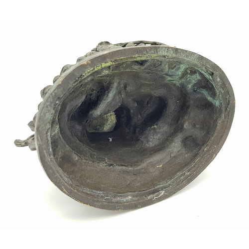 333 - An antique Tibetan Bronze Guardian Deity Figure, .
Depicted wearing armor and a jeweled crown, exudi... 