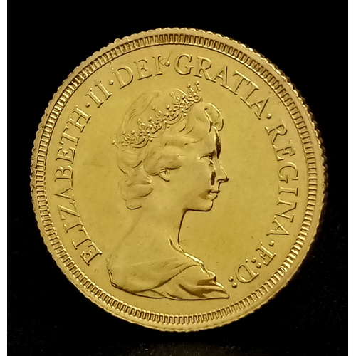 1 - A 1976 Queen Elizabeth II Full Sovereign Coin. 22k Gold. Excellent definition.