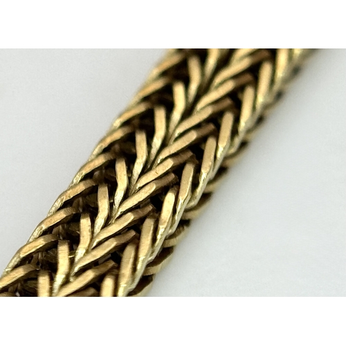 27 - A 9K Yellow Gold Foxtail Link Chain/Necklace. 52cm. 5.4g