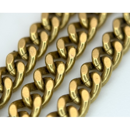 52 - An 18K Yellow Gold Curb Link Long Chain/Necklace. 60cm. 19.8g.