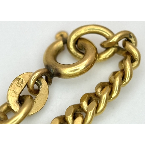 52 - An 18K Yellow Gold Curb Link Long Chain/Necklace. 60cm. 19.8g.