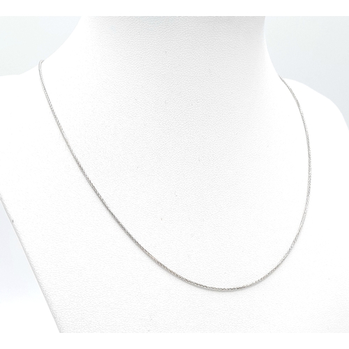 83 - An Italian 18K White Gold Disappearing Necklace. 44cm. 2.7g