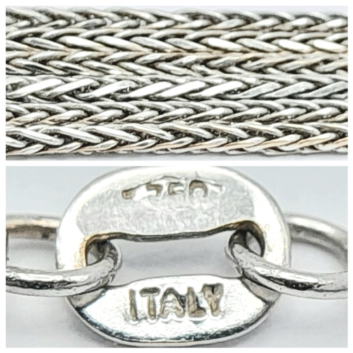 83 - An Italian 18K White Gold Disappearing Necklace. 44cm. 2.7g