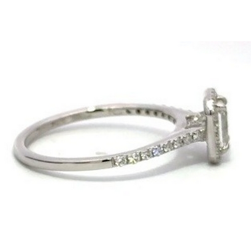 79 - A Platinum and Diamond Ring. Centre diamond - 0.51ct - VS2. Diamond accents - 0.24ctw. Size M. 3g to... 