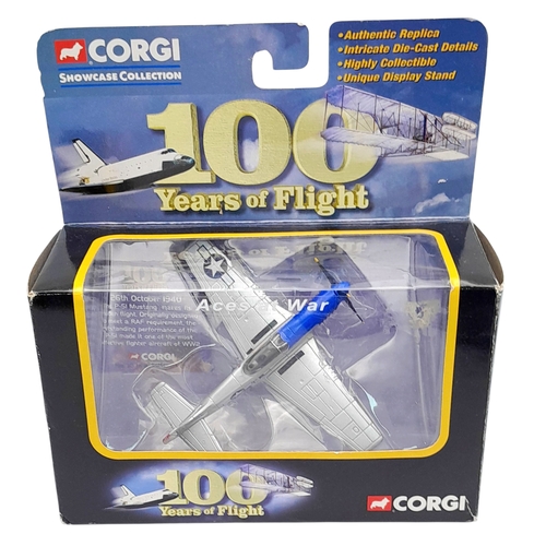 312 - Two boxed Corgi aeroplane models. A Spitfire and a Mustang P-51.  Good condition. Please see photos.