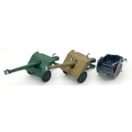 335 - Two vintage Britains cannons and a trailer.