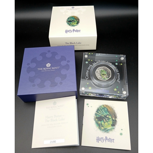 100 - A Royal Mint Harry Potter - The Black Lake. Limited Edition Sterling Silver Proof 50p Coin. Encapsul... 