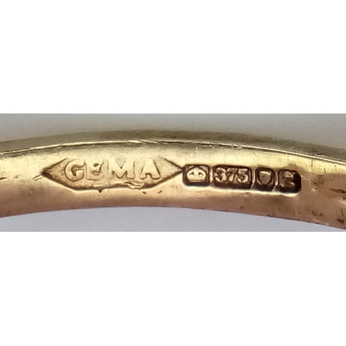 701 - A 9K Gold Seven Stone Diamond Ring. Approximately 0.215ctw, G - H colour diamonds. Size O, 1.5g tota... 