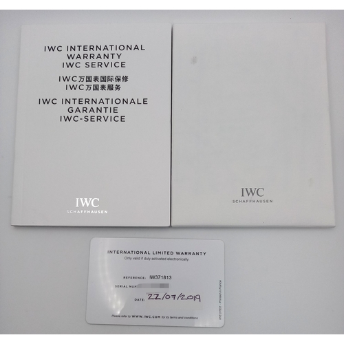 61 - An IWC Pilot's Double Chronograph Automatic Gents Watch. Limited edition 21/50. Black leather strap.... 