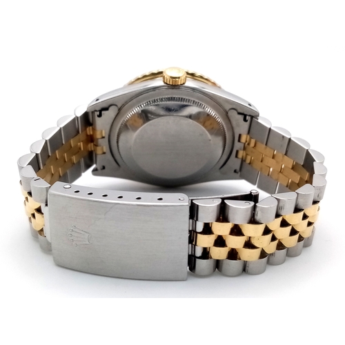 72 - A Highly Collectible Rolex Datejust Turn-O-Graph Automatic Gents Watch. Jubilee bi-metal bracelet an... 
