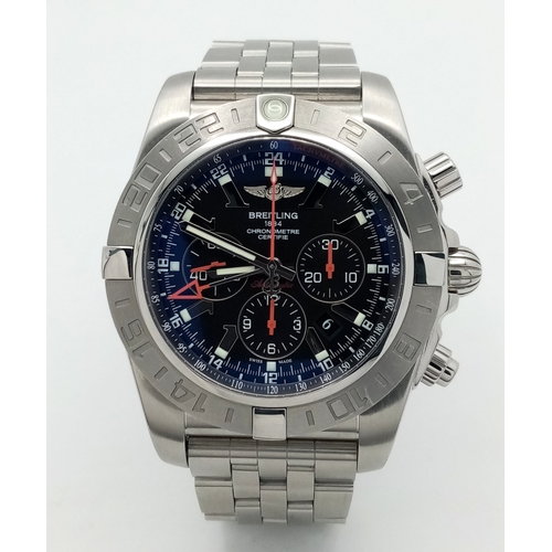 75 - A Breitling Chronomat Limited Edition Automatic Gents Watch. Model AB0412. Stainless steel bracelet ... 