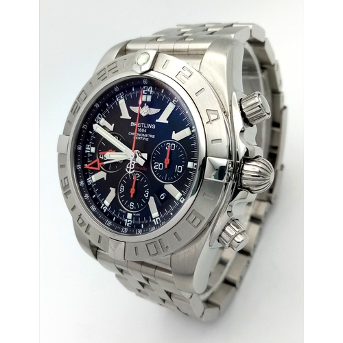 75 - A Breitling Chronomat Limited Edition Automatic Gents Watch. Model AB0412. Stainless steel bracelet ... 