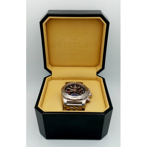 75 - A Breitling Chronomat Limited Edition Automatic Gents Watch. Model AB0412. Stainless steel bracelet ... 
