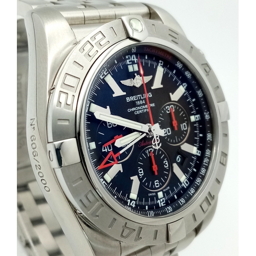 75 - A Breitling Chronomat Limited Edition Automatic Gents Watch. Model AB0412. Stainless steel bracelet ... 
