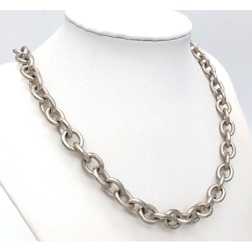 77 - Vintage Heavy Gauge SILVER CHAIN NECKLACE.  51.9 Grams. 40 cm.
