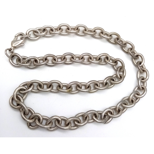 77 - Vintage Heavy Gauge SILVER CHAIN NECKLACE.  51.9 Grams. 40 cm.