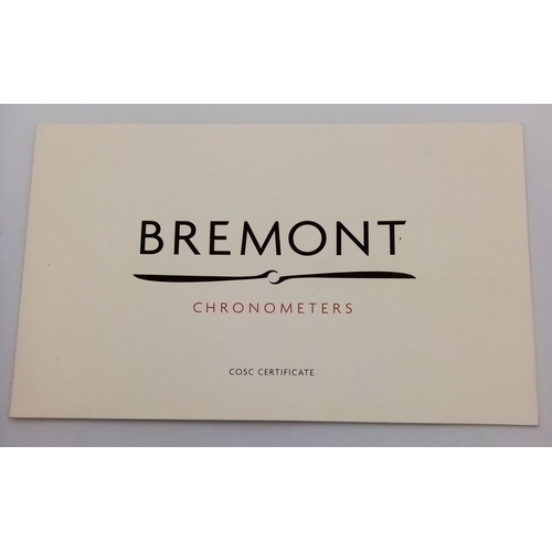 96 - A Bremont Automatic Gents Watch. Model Solo - 37. Brown leather strap. Stainless steel case -37mm. W... 