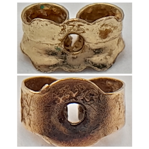 98 - Fully hallmarked 9 CARAT GOLD DIAMOND CLUSTER EARRINGS. Complete with Gold Backs. Suitable for Pierc... 