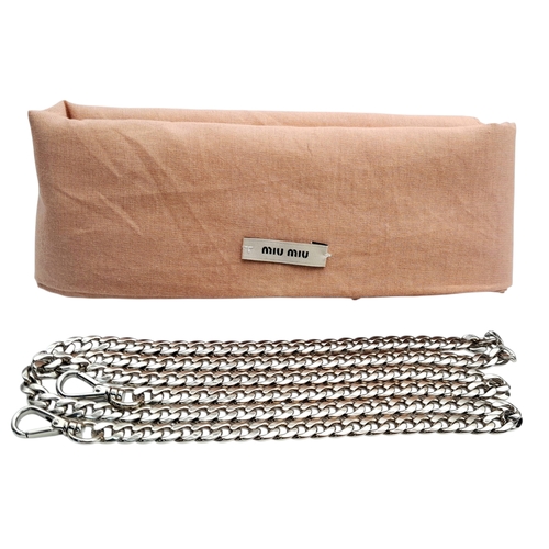 99 - A Miu Miu Black Embellished Handbag. Leather exterior with white stone, faux pearl and stud embellis... 