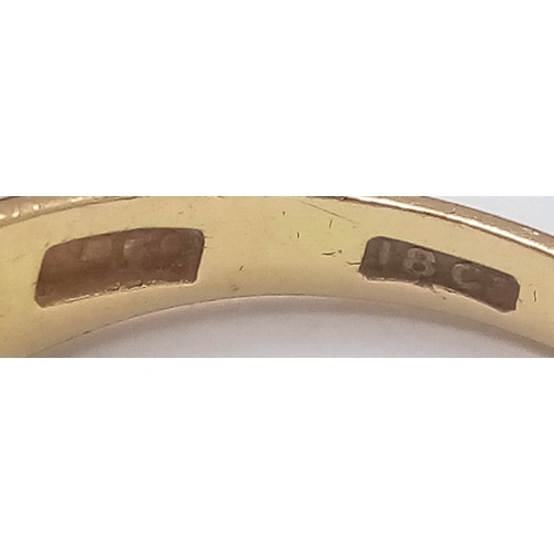 105 - Beautiful 18 CARAT GOLD,  DIAMOND and SAPPHIRE MODERNIST RING. Nice minimalist Clean Lines. 3.36 Gra... 