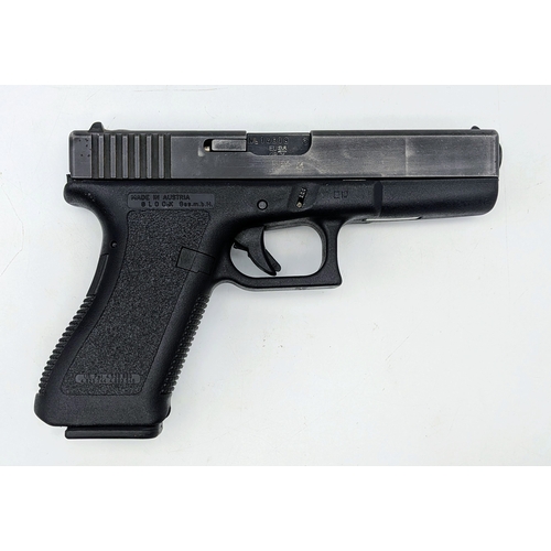 115 - A Deactivated Austrian Glock 9mm Pistol. Model 17. 4.5 inch barrel length. Retractable magazine. Com... 