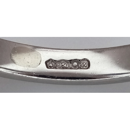 116 - A PLATINUM, DIAMOND SOLITAIRE RING. ROUND BRILLIANT CUT, APPROX 1.00 CTW. 4.7G, SIZE L. SPSA 1006