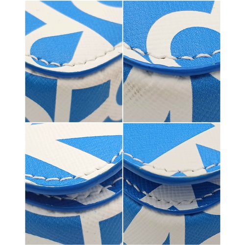 190 - A Burberry Blue Lola Raindrop Pouring Shoulder Bag. Leather exterior with silver-toned hardware, cha... 