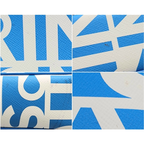 190 - A Burberry Blue Lola Raindrop Pouring Shoulder Bag. Leather exterior with silver-toned hardware, cha... 