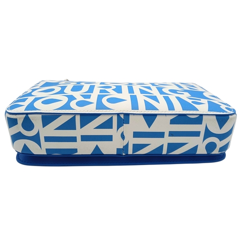 190 - A Burberry Blue Lola Raindrop Pouring Shoulder Bag. Leather exterior with silver-toned hardware, cha... 