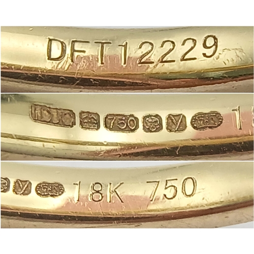 194 - AN 18K YELLOW GOLD, DIAMOND SET, HALF ETERNITY RING. 0.25 CTW. 2.2G, SIZE R. SPSA 1014