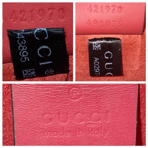 204 - A Gucci GG Supreme Monogram Mini Dionysus Shoulder Bag. GG monogram coated canvas exterior with red ... 