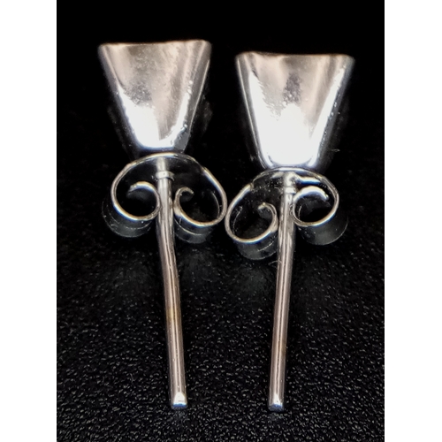 208 - A PAIR OF 14K WHITE GOLD, DIAMOND SOLITAIRE, STUD EARRINGS. 0.50 CTW. 2.8G. MS RED 1009