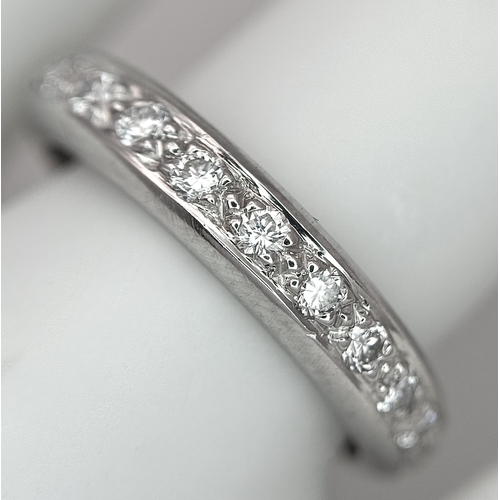216 - A 950 Platinum and Diamond Full Eternity Ring. Pave setting with 0.40ctw of round brilliant cut diam... 