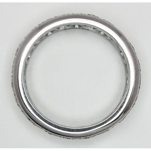 216 - A 950 Platinum and Diamond Full Eternity Ring. Pave setting with 0.40ctw of round brilliant cut diam... 