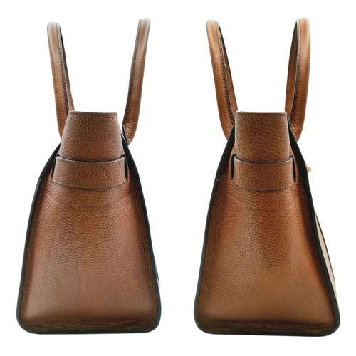 225 - A Mulberry Bayswater Handbag. Oak brown grain leather exterior with gold-toned hardware, dual top ha... 