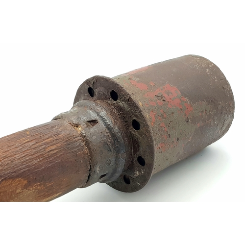 234 - A Rare German Inert WW2 Era Smoke Grenade (potato masher) with Stick Handle. Smoke escape holes at b... 