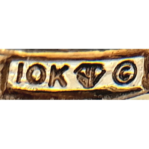 236 - A 10K YELLOW GOLD, 3 ROW, DIAMOND SET RING. 0.30 CTW, 3.6G, SIZE N. SC 7001