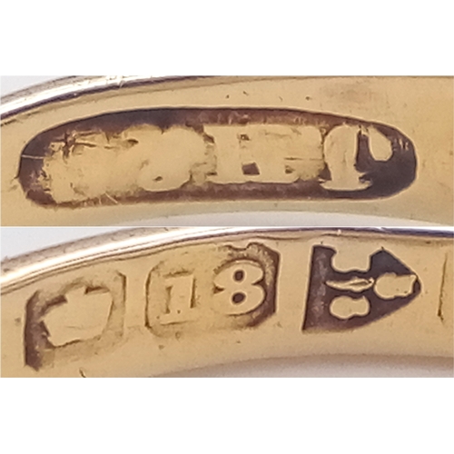 238 - Antique 18 CARAT GOLD, DIAMOND and RUBY, ‘GYPSY’ SET RING. 3.66 Grams. Size O.