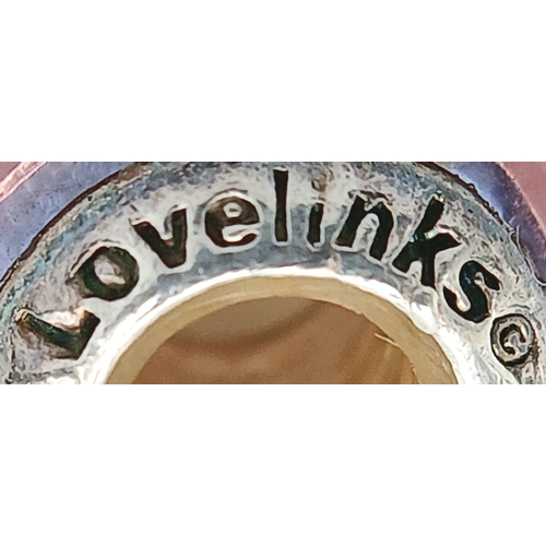 85 - A Lovelinks 925 Silver Charm Bead Set. Comprising a selection of glass charm beads with 925 silver c... 