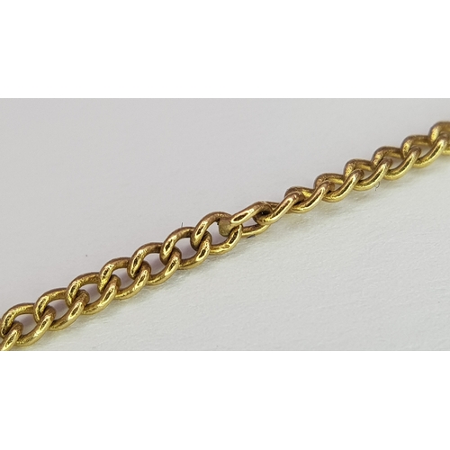 24 - A 9K Yellow Gold Petit Curb Link Chain/Necklace. 37cm. 2.9g.
