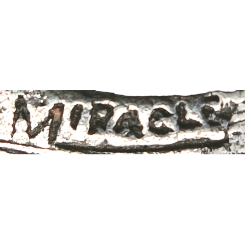 304 - A Green Hardstone Pendant in Ornate Mount. Approx 5cm x 3cm. Please see photos for details.