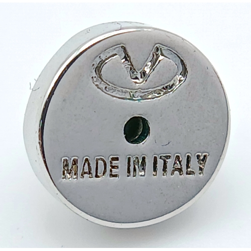 108 - A Pair of Valentino Garavani VLogo Signature Crystal-Embellished Drop Earrings. Metal and green crys... 