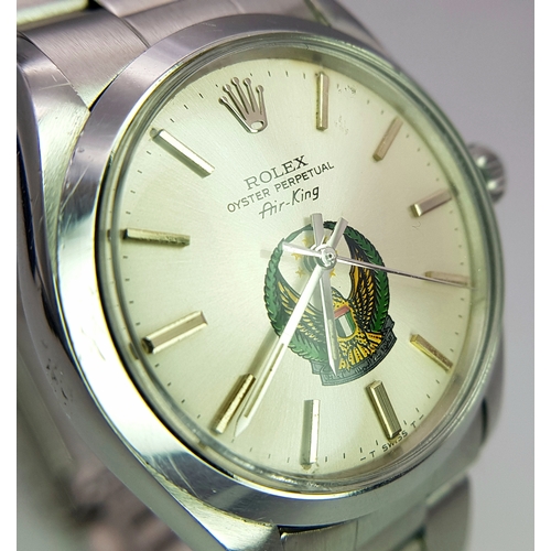 304 - A Vintage Rolex UAE Air-King Automatic Gents Watch. Model 5500. Stainless steel bracelet and case - ... 