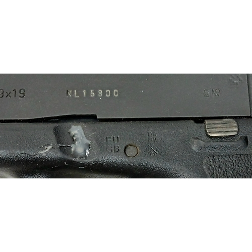 90 - A Deactivated Austrian Glock 17 Semi Automatic Pistol with Silencer. 9mm calibre with a 4.5 inch bar... 