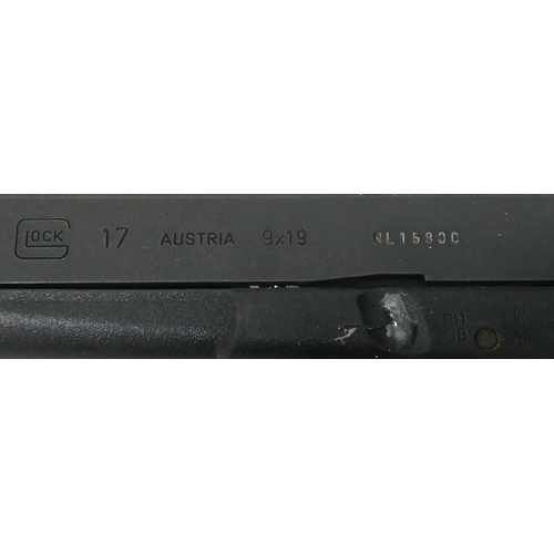 90 - A Deactivated Austrian Glock 17 Semi Automatic Pistol with Silencer. 9mm calibre with a 4.5 inch bar... 