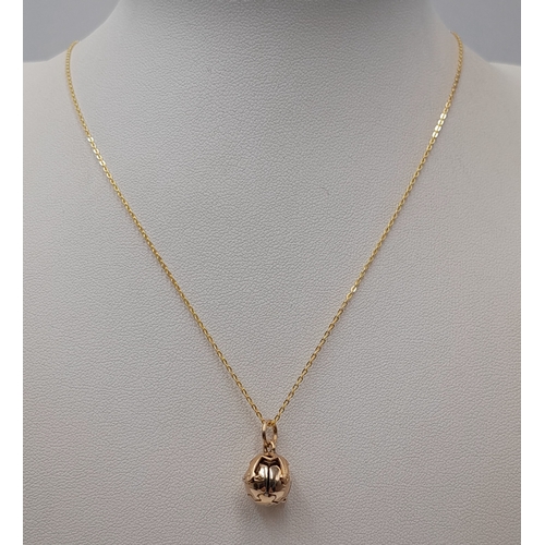 1231 - A Vintage Gold On Silver Masonic Orb Cross Pendant on a later Gold on Sterling Silver 46cm Length Ch... 