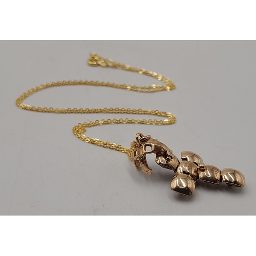 1231 - A Vintage Gold On Silver Masonic Orb Cross Pendant on a later Gold on Sterling Silver 46cm Length Ch... 