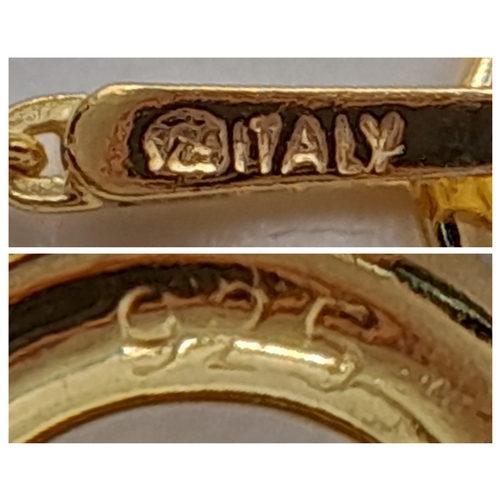 1231 - A Vintage Gold On Silver Masonic Orb Cross Pendant on a later Gold on Sterling Silver 46cm Length Ch... 