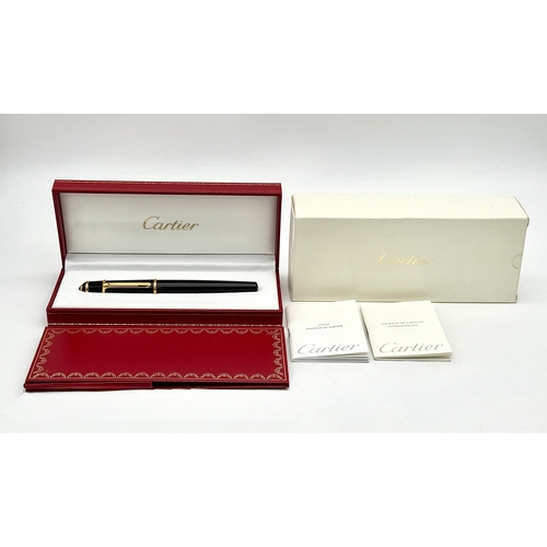1238 - A Wonderful Cartier Diabolo Rolleball Pen. 14cm Length. Complete with inner and outer box and paperw... 