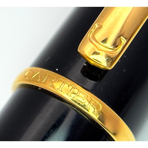 1238 - A Wonderful Cartier Diabolo Rolleball Pen. 14cm Length. Complete with inner and outer box and paperw... 